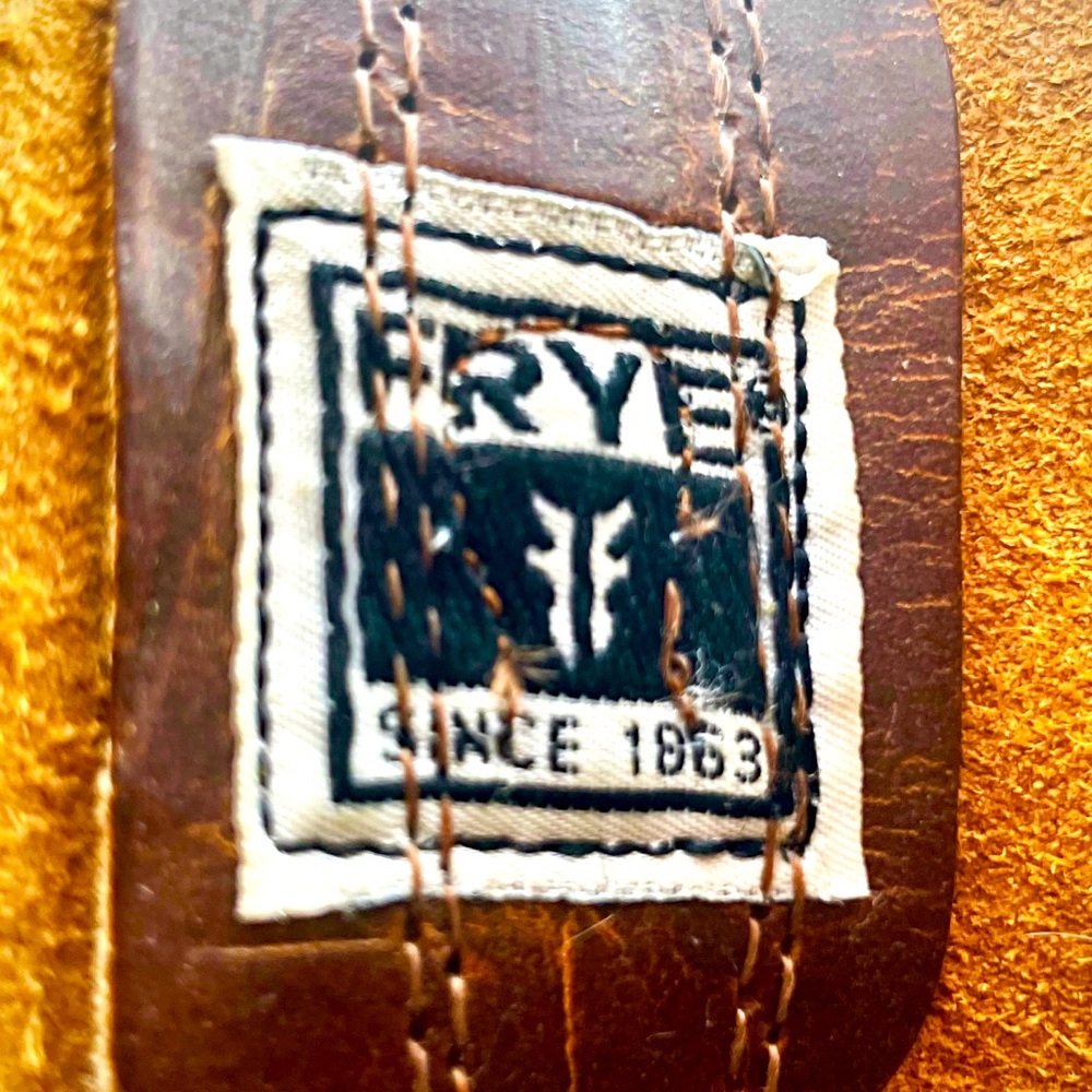Frye 8R Distressed Brown Leather Brass Engineer Harness Motorcycle Biker Boots - Picture 7 of 8